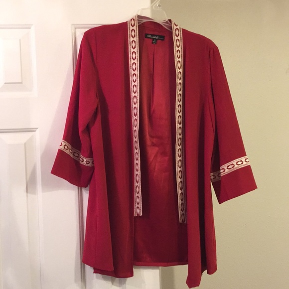 Red beautifully couture kimono cardigan M - Picture 1 of 3